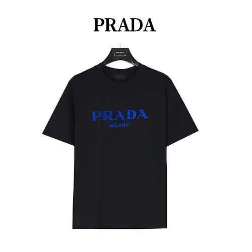 Camiseta flocada de manga corta con logo PRD/Prada 24ss