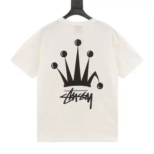 Stu*ssy Camiseta manga corta Stuxi 24SS con estampado de coronas