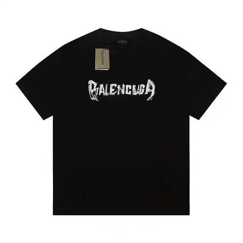 BLCG Balenciaga letra creativa delantera y trasera manga corta negro