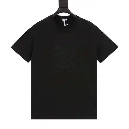 LE Loewe 24ss logo grande bordado manga corta