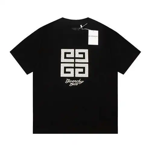(Arriba) Givenchy Summer Series GVC4G Malla bordada Mangas cortas Negro