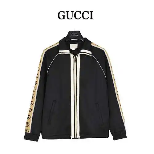 Chaqueta de traje con cinta reflectante y doble G lateral clásica de GC/Gucci