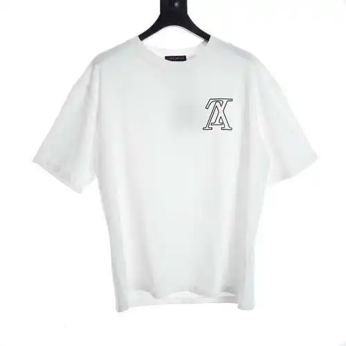 Camiseta LV de manga corta con logo al revés