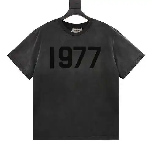 FOG Season 8 Double Line Washed 1977 Camiseta de manga corta con cuello redondo y estampado de letra