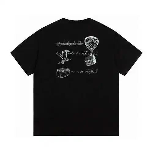 Camiseta de manga corta con globo aerostático y LOGO tridimensional de edición limitada LV Louis Vui