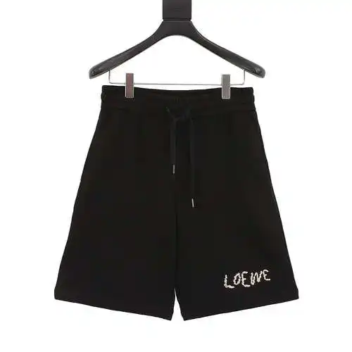 LE/Loewe Pantalones cortos bordados con logo y parche de bolsillo