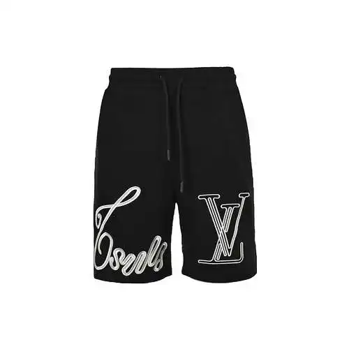Pantalones cortos con logo de letra grande bordado LV/Louis Vuitton 24ss