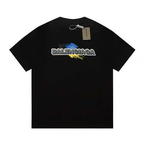 Balenciaga Letras Pintadas Manga Corta Negro