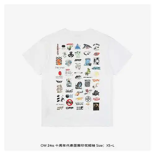Manga corta con estampado gráfico del décimo aniversario de OW 24ss