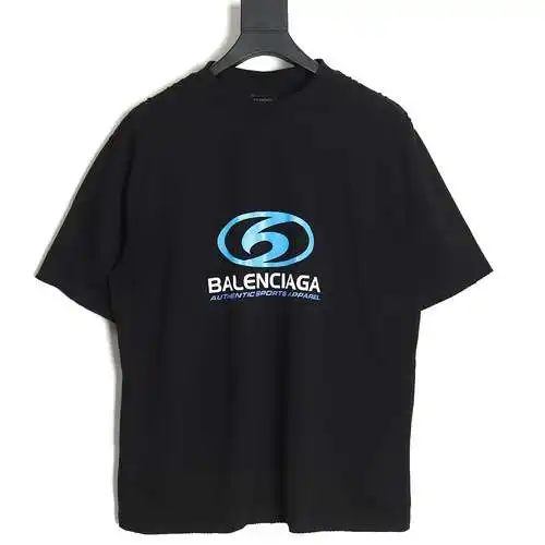 BLCG Balenciaga 24SS camiseta de manga corta con estampado de ondas