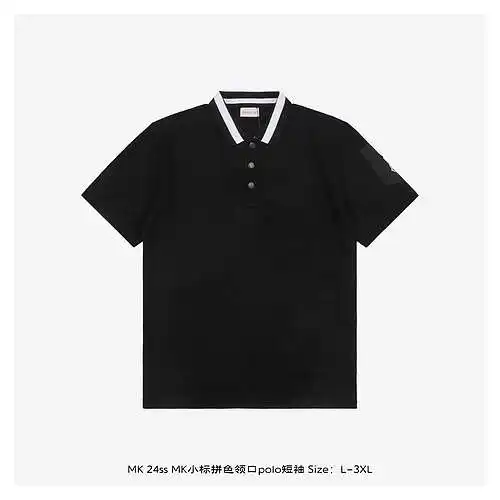 MK 24ss MK polo de manga corta con cuello bloque de color y etiqueta pequeña