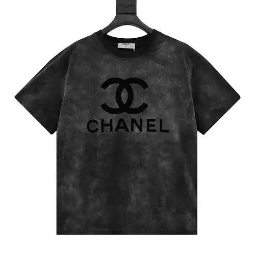 C Chanel camiseta de manga corta con doble C lavada