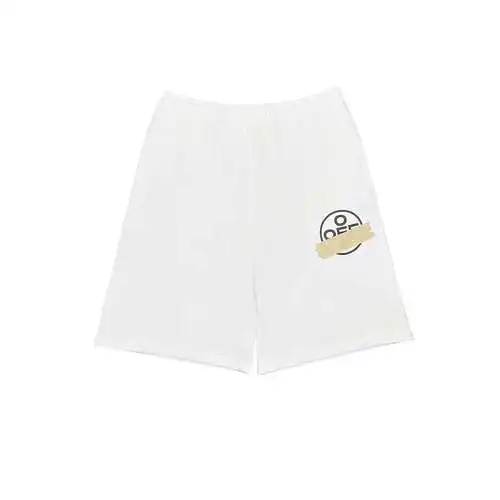 Shorts con estampado de cinta amarilla OW 20SS