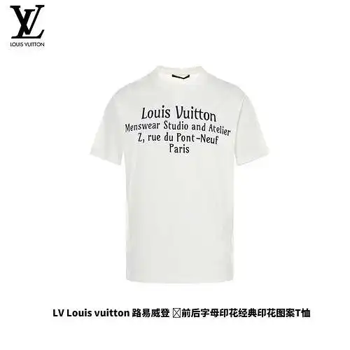 Manga corta con logo estampado de letras en la parte delantera y trasera de LV/Louis Vuitton
