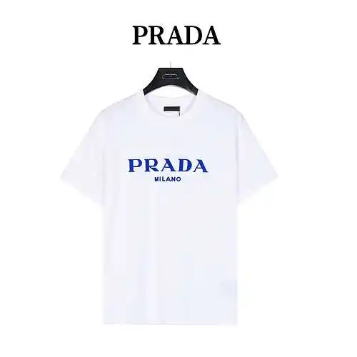 Camiseta flocada de manga corta con logo PRD/Prada 24ss