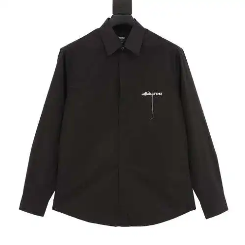 FD Fendi Camisa de manga larga con letras bordadas FD 24SS