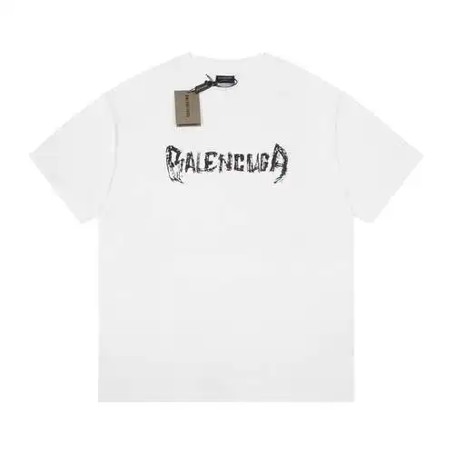 BLCG Balenciaga letra creativa delantera y trasera manga corta blanco