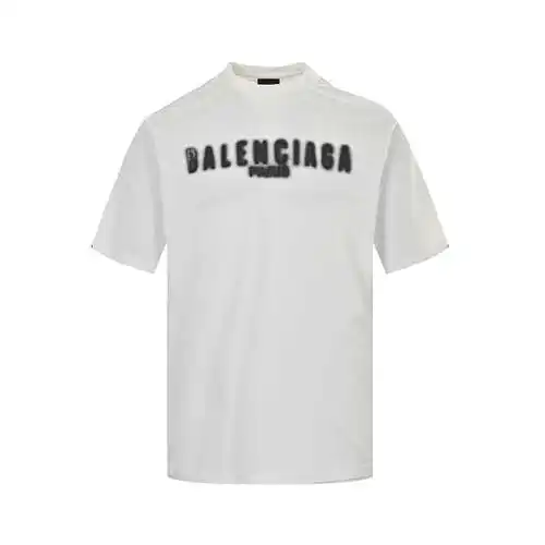 BLCG/Balenciaga 24ss manga corta con estampado tridimensional de letras borrosas