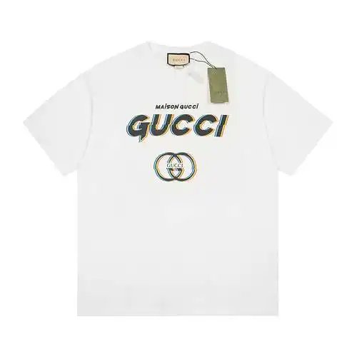 G Gucci 24ss Primavera y Verano Phantom Letter Manga Corta Blanco