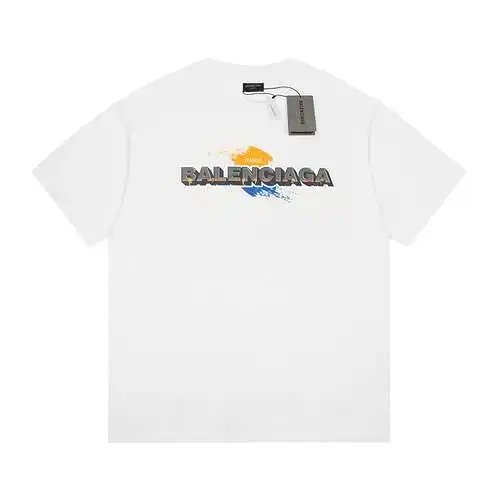 BLCG Balenciaga Letras Pintadas Manga Corta Blanco