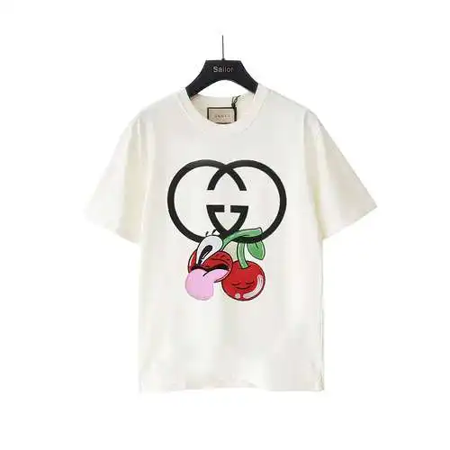 Camiseta de manga corta GC Gucci doble G cara divertida cereza