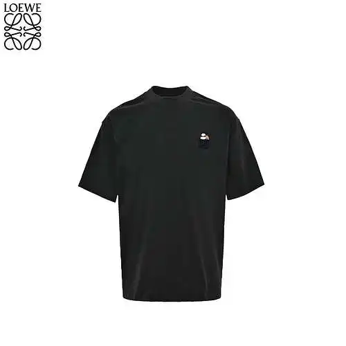 LE/Loewe 24fw panda bordado cuello redondo manga corta