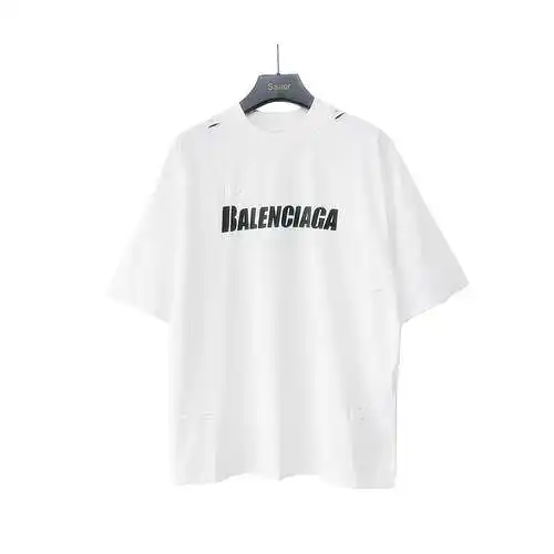 Balenciaga BLCG lavado, logotipo dañado roto de manga corta
