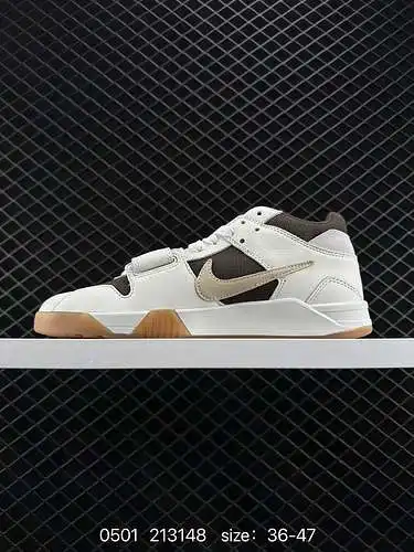 24 Travis Scott x Air Jordan Executive The Check zapatillas de baloncesto de corte bajo blanco marró