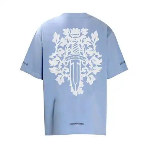 CH Crow Heart manga corta con estampado de espada azul bebé