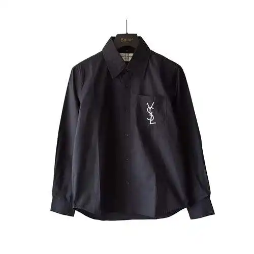 Saint Laurent YSL 23ss camisa con LOGO bordado
