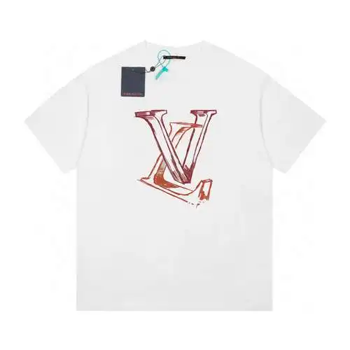 Camiseta de manga corta con LOGO tridimensional flocado LV/Louis Vuitton 24ss