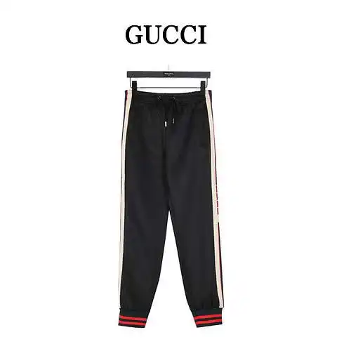 Pantalones de traje deportivo con correas clásicas de GC/Gucci
