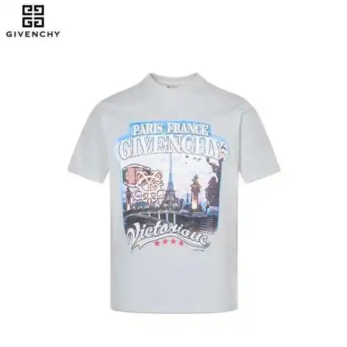 GVC/Givenchy 2024ss Camiseta de manga corta con estampado Torre Eiffel