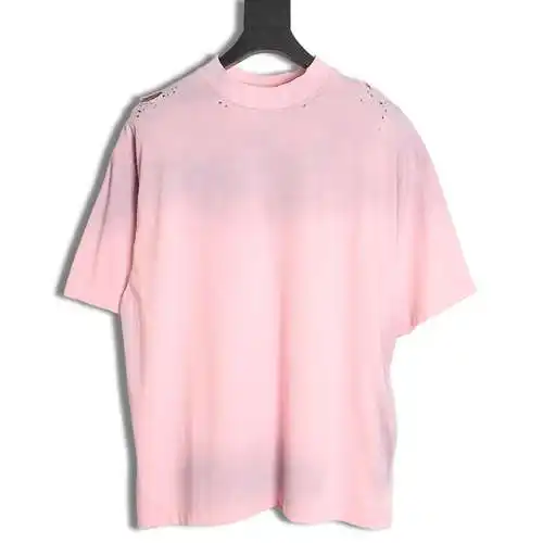 BLCG Balenciaga 24SS nueva camiseta de manga corta con destrucción en sánscrito y espalda