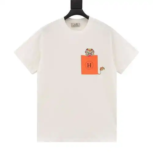 HER*MED Hermès 2024 primavera y verano nueva camiseta de manga corta con cuello redondo