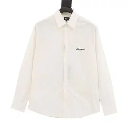FD Fendi Camisa de manga larga con letras bordadas FD 24SS