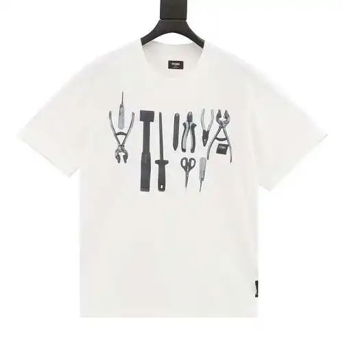 FD Fendi FD 24 nueva camiseta de manga corta con estampado de herramienta artesanal