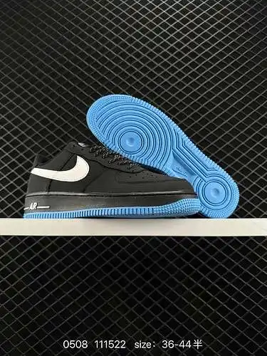 Nike Air Force Low 7 Air Force One calzado deportivo informal de caña baja en negro y azul Número de