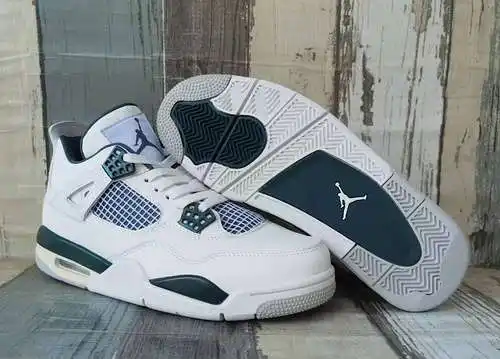 Zapatos JORDAN 4 blanco verde oscuro hombre 40--47