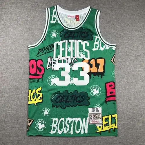 Celtics No. 33 Bird Graffiti Versión Rojo