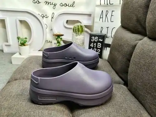 422Dadidas Adifom Stan Mule trébol zapatillas casuales de suela gruesa, zapatos que realzan, materia