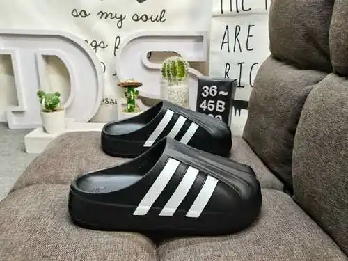 289Dadidas Adifom Stan Mule trébol zapatillas casuales de suela gruesa, zapatos que realzan, materia
