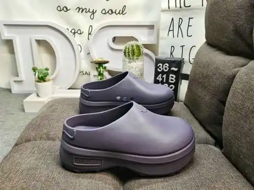 422Dadidas Adifom Stan Mule trébol zapatillas casuales de suela gruesa, zapatos que realzan, materia