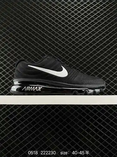 Nike/Nike Nike Air Max 27 "Triple Black" Malla jacquard Cojín de aire de longitud completa