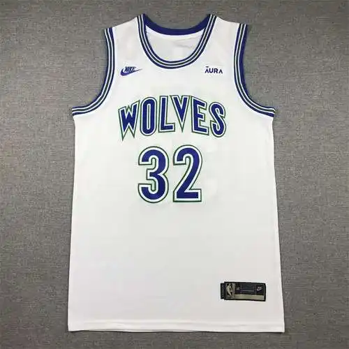 Timberwolves No. 32 Anthony Towns Clásico Blanco