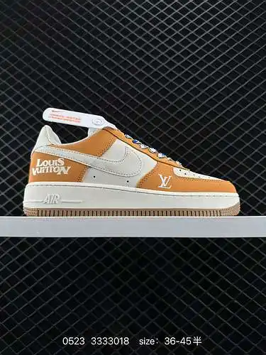 9 Zapatos deportivos NIke Air Force '7 Low “LV Joint-Light Orange” Air Force One de caña baja Zapato