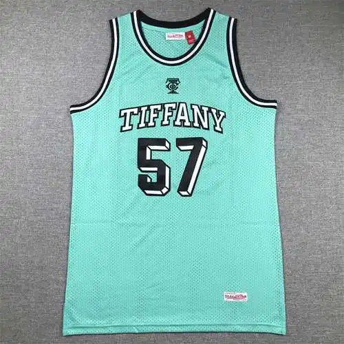 Tiffany & Co. x SPALDING x Mitchell & Ness conjunto tripartito nº 57 Tiffany azul