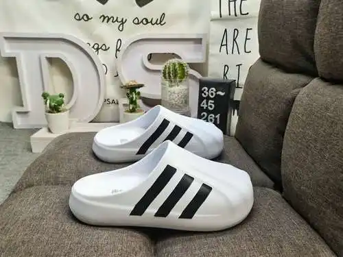 261Dadidas Adifom Stan Mule trébol zapatillas casuales de suela gruesa, zapatos que realzan, materia