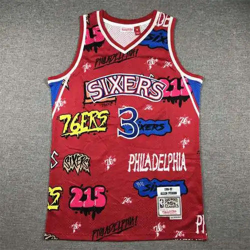 76ers No. 3 estilo graffiti de Allen Iverson