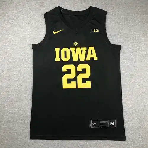 Baloncesto femenino de EE. UU. Iowa Hawkeyes No. 22 CLARK All Black